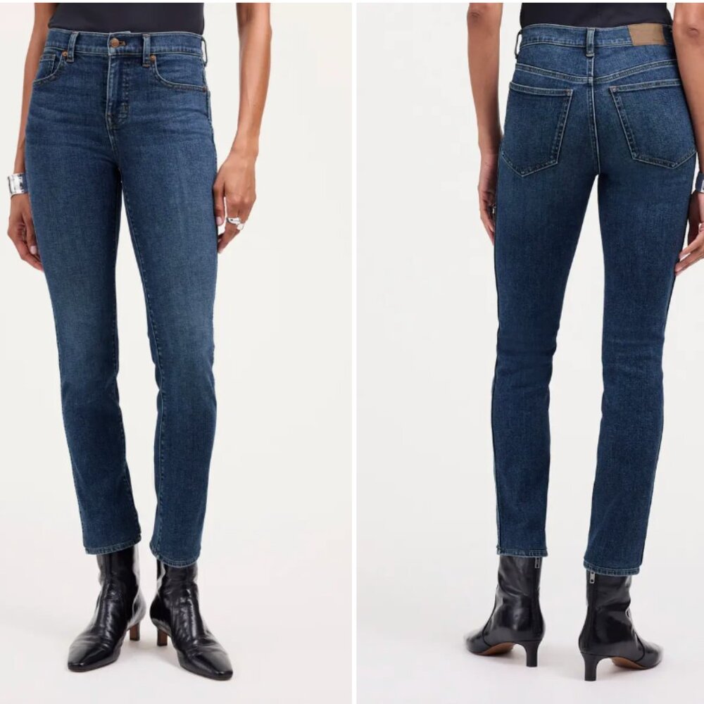 NWOT Madewell Petite Mid Rise Stovepipe Jeans in Deming Wash